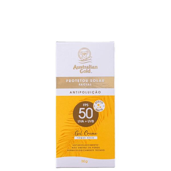 Australian Gold Gel Creme Antipoluição FPS50 - Protetor Solar Facial 50g