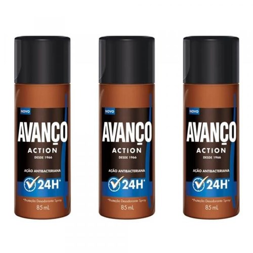 Avanço Action Desodorante Spray 85ml (kit C/03)