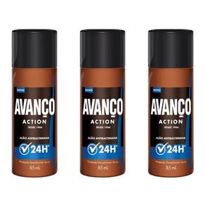 Avanço Action Desodorante Spray 85ml - Kit com 03