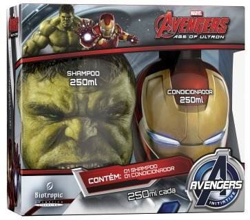 Avengers Hulk Shampoo + Homem de Ferro Condicionador 250ml (Kit C/03)