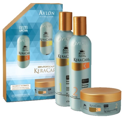 Avlon KeraCare Kit Dry Itchy Shampoo (475ml), Condicionador (475ml) e Máscara (180g)