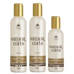 Avlon Keracare Natural Curls Curlpoo (240ml), Smooth Curly (240ml) e Oil (120ml)
