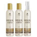 Avlon Keracare Natural Curls Curlpoo (240ml), Smooth Curly (240ml) e Vinegar (240ml)