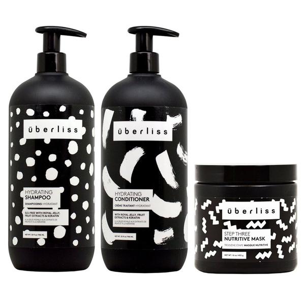 Avlon Uberliss Hydrating Collection Shampoo (950ml), Condicionador (950ml) e Máscara (450ml)