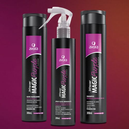 Avora Kit Magic Purple Platinum Gloss Spray e Shampoo