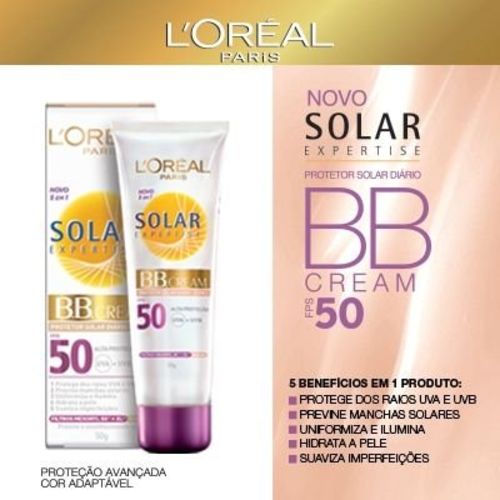 B.b Cream com Protetor Solar L'oreal Expertise Fps-50 com 50ml
