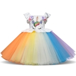 Baby Girl stylish colorido malha Tutu Princess Dress Dia das Bruxas Impressão bonito vestido Desempenho de Natal