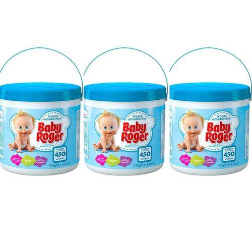 Baby Roger Balde Azul Lenços Umedecidos C/450 (kit C/03)