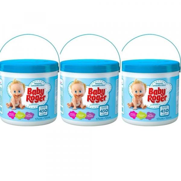 Baby Roger Balde Azul Lenços Umedecidos C/450 (kit C/03)