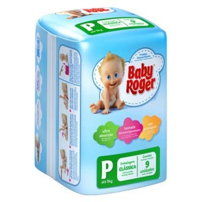 Baby Roger Clássica Fralda Infantil P C/9 (Kit C/03)