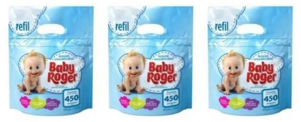 Baby Roger Lenços Umedecidos Refil C/450 (Kit C/03)