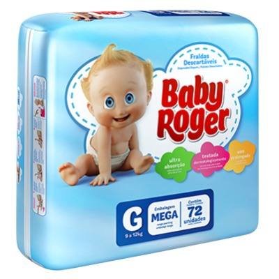 Baby Roger Mega Fralda Infantil G C/72 (Kit C/03)