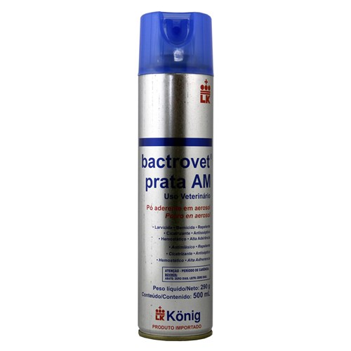 Bactrovet Spray Prata 500ml Konig Larvicida Cicatrizante VAL: NOV/19