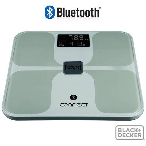 Balança Bluetooth Bioimpedância Black Decker 150 Kg com APP B&D