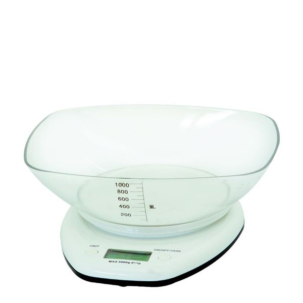Balança Digital para Cozinha com Bowl Branco 5 KG - 28791