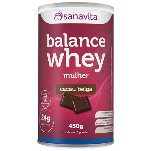 Balance Whey Mulher - 450g Cacau Belga - Sanavita