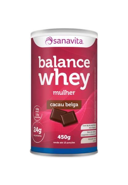 Balance Whey Mulher Sabor Cacau Belga - 450g - Sanavita