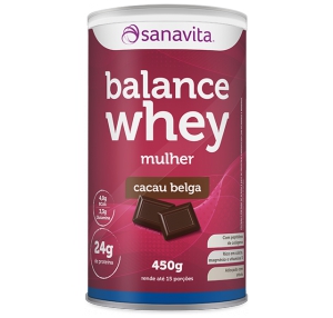 Balance Whey Mulher - Sanavita - Cacau Belga - 450 G