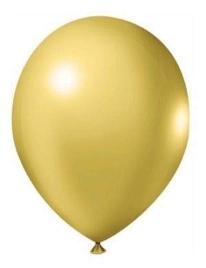 Balao Joy Top Latex Liso 8 Polegada - Dourado Metalizado