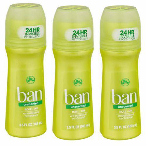Ban Desodorante Roll-on Sem Fragrância 103ml - Kit 03 Unidades