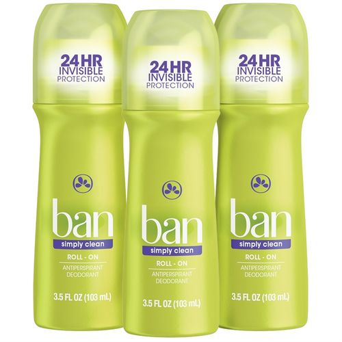 Ban Desodorante Roll-on SIMPLY CLEAN - 103ML - 3 Unidades