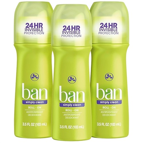 Ban Kit Desodorante Antitranspirante Roll-on 103ml Trio - Simply Clean