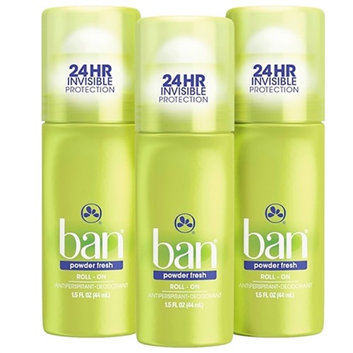 Ban Kit Desodorante Antitranspirante Roll-on 44ml Trio - Powder Fresh