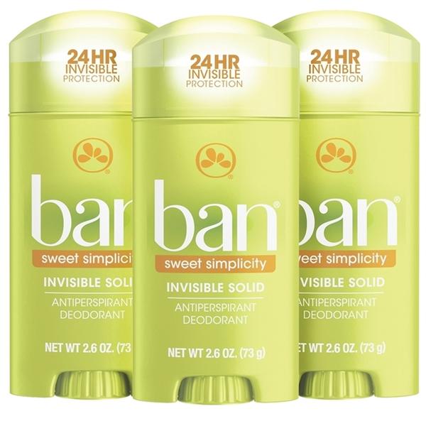 Ban Kit Desodorante Antitranspirante Sólido 73g Trio - Sweet Simplicity
