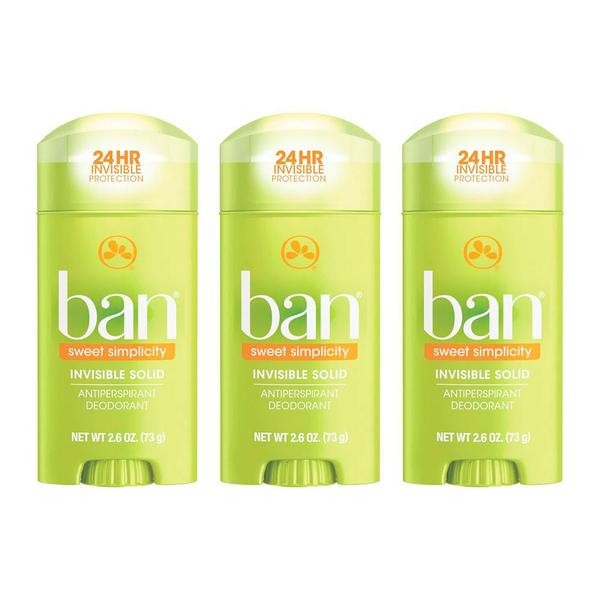 Ban Sweet Simplicity Kit 3 Desodorantes Sólido