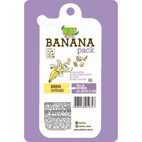 Banana Pack/Pasta de Amendoim com Açúcar de Coco - Eat Clean - 46g