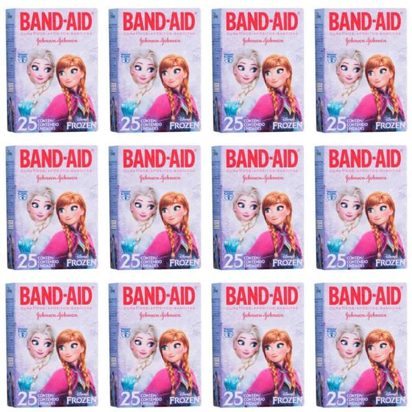 Band Aid Frozen Curativo Infantil C/25 (Kit C/12)