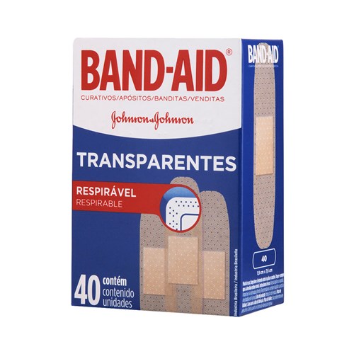 Band Aid Johnson & Johnson Transparente com 40 Unidades