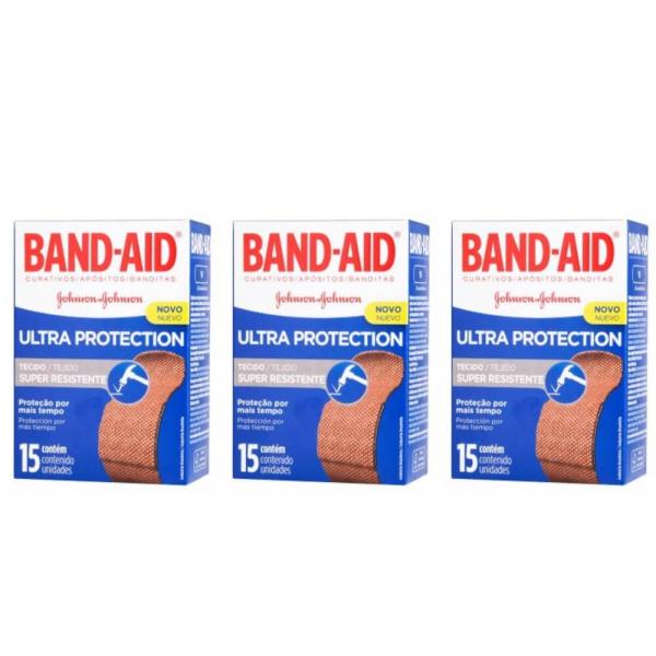 Band Aid Ultra Proteção Curativo C/15 (Kit C/03)