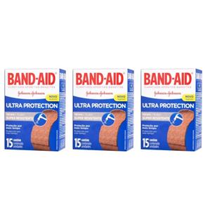 Band Aid Ultra Proteção Curativo com 15 - Kit com 03