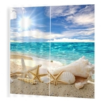 Banhado de sol padrão starfish Divisor Cortinas Cortina bela janela 150*166
