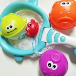 Banhando o beb¨º Floating borracha macia Animais ¨¢gua Tub Toy Squirts Colher-Net 1 Set