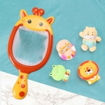 Banhando o beb¨º Floating borracha macia Animais ¨¢gua Tub Toy Squirts Colher-Net 1 Set