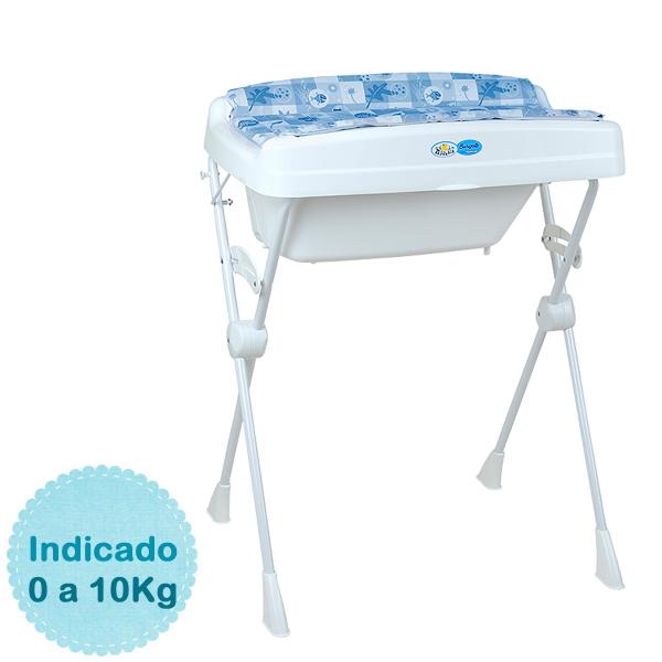 Banheira para Bebê Burigotto Millenia - Peixinhos Azul