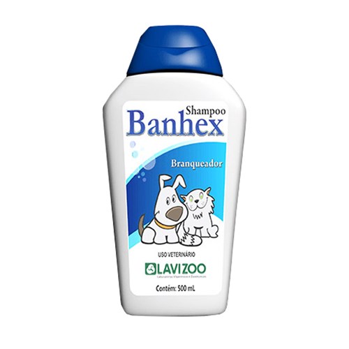 Banhex Shampoo Branqueador 500ml Lavizoo Cães e Gatos