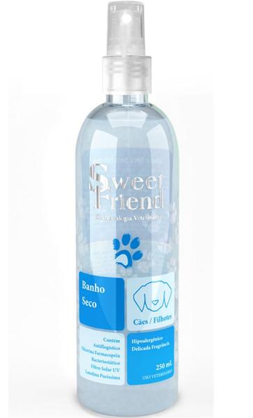 Banho a Seco Sweet Friend Limpeza e Hidratação Cães Filhotes - Azul Unissex- 250 Ml