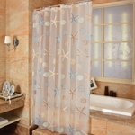 Banho Starfish Estilo Shower Curtain Liner Mildew impermeável translúcido PEVA prova para quarto