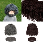 Barba Boné engraçado Plush Stuffed Toy Big Wig Inverno Handmade malha cabeça quente Brinquedos Novidade