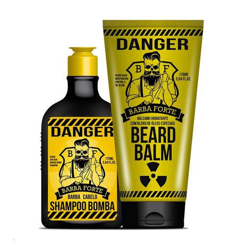 Barba Forte Danger Kit Shampoo Bomba + Bálsamo para Barba - 2x 170ml