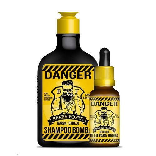 Barba Forte Danger Kit Shampoo Bomba + Óleo para Barba