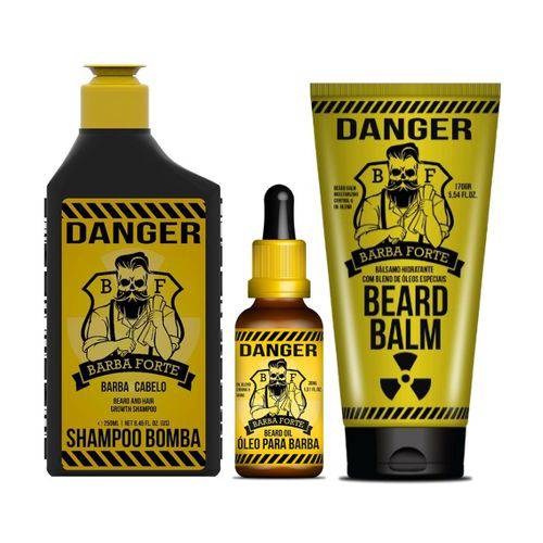 Barba Forte Kit Danger Shampoo 170ml + Balm 170g + Oleo 30ml