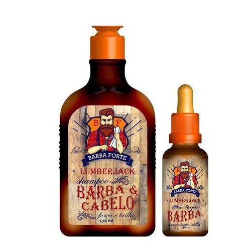 Barba Forte Kit Shampoo Barba e Cabelo Lumberjack + Óleo para Barba Lumberjack