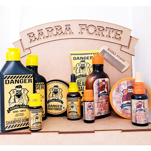 Barba Forte Super Combo Danger e Lumberjack 10 Itens + Pente de Madeira para Você