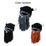 Personalidade Quente peruca barba Hats Autumn Hat Inverno suave Handmade Knit Cap