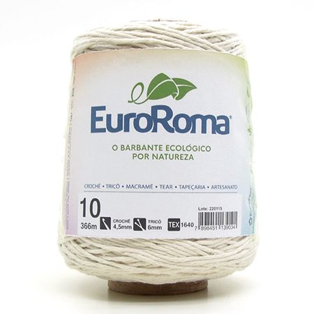 Barbante EuroRoma Cru 600g 4/10 - 10 Fios - 366m