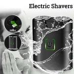 Barbeadores elétricos por Homens Waterproof Barbear Máquina de anel duplo Lâmina USB recarregável Beard Navalha